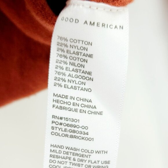 Good American Womens Rust Red Asymmetrical Cutout Long Sleeve Bodysuit Size 3 - Picture 4 of 12